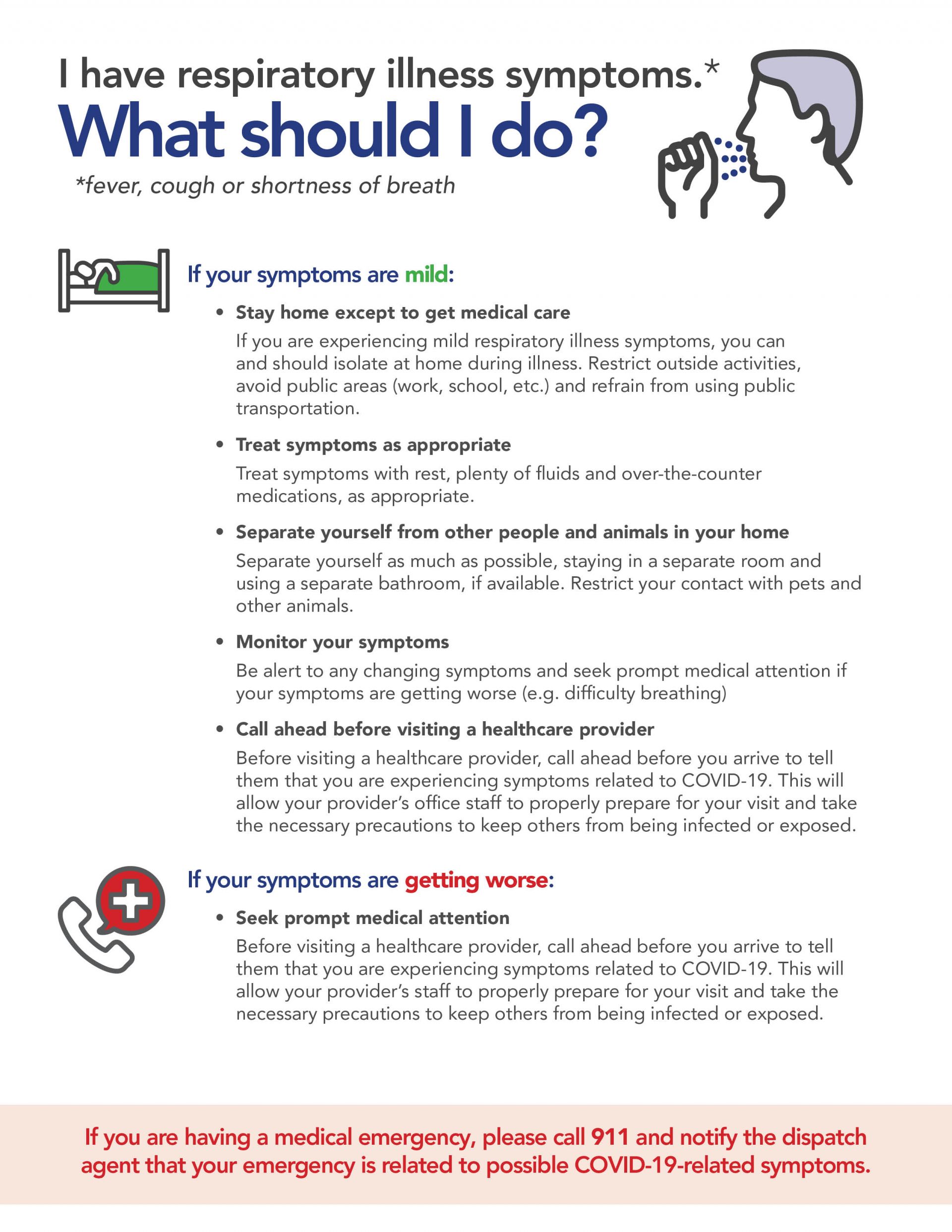 What to do if you have respiiratory illness symptoms information